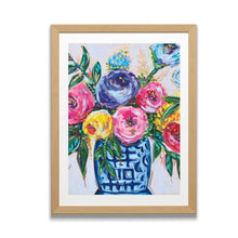 Load image into Gallery viewer, Blue White Vase Floral Reproduction Print