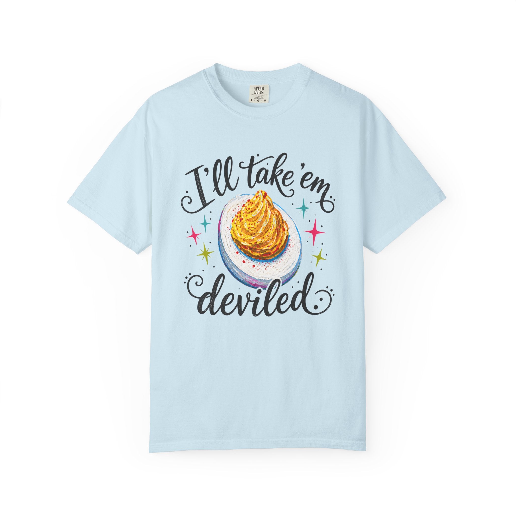 I'll Take 'Em Deviled T-Shirt | Colorful Deviled Egg Graphic Tee