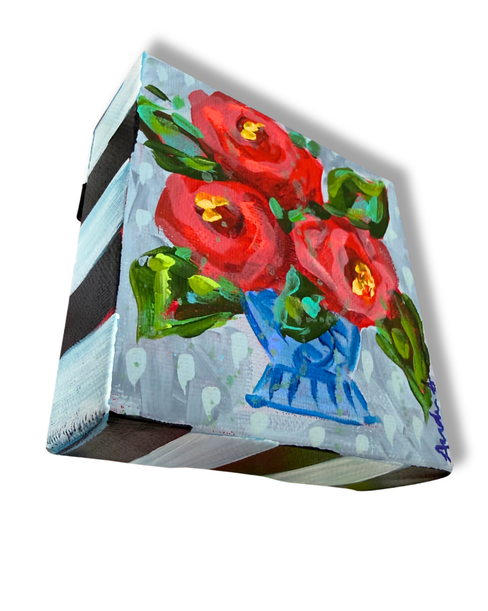 Floral Bouquet 4x4 Original Painting | Whimsical Home Decor Art