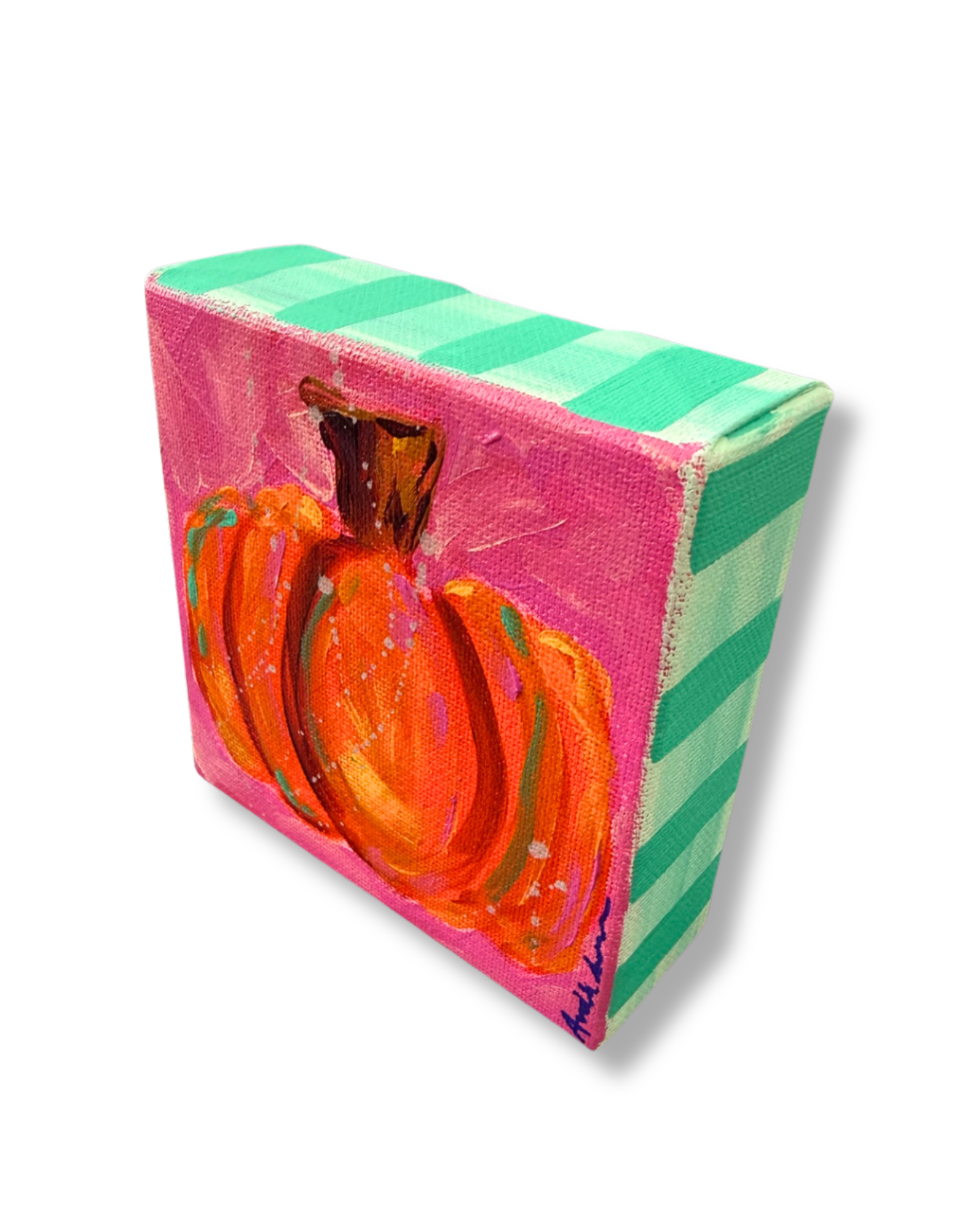 Pumpkin Original Painting | Whimsical Fall Halloween Home Decor Art