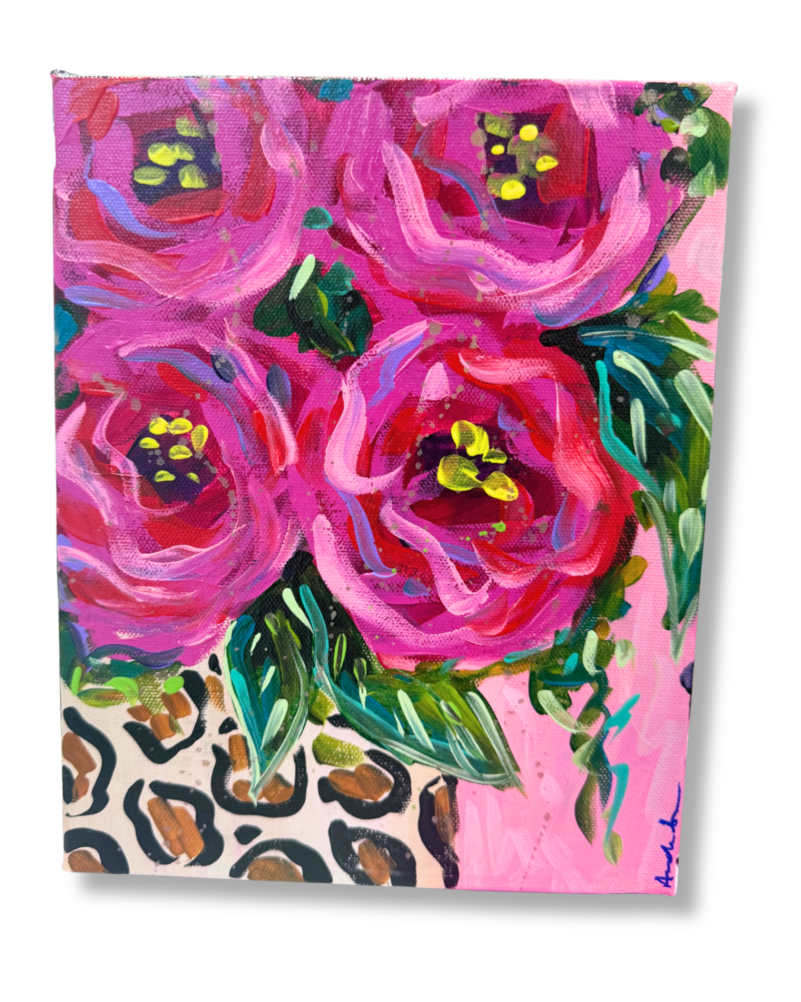 Floral Bouquet Original 8x10 Painting | Whimsical Home Decor Art