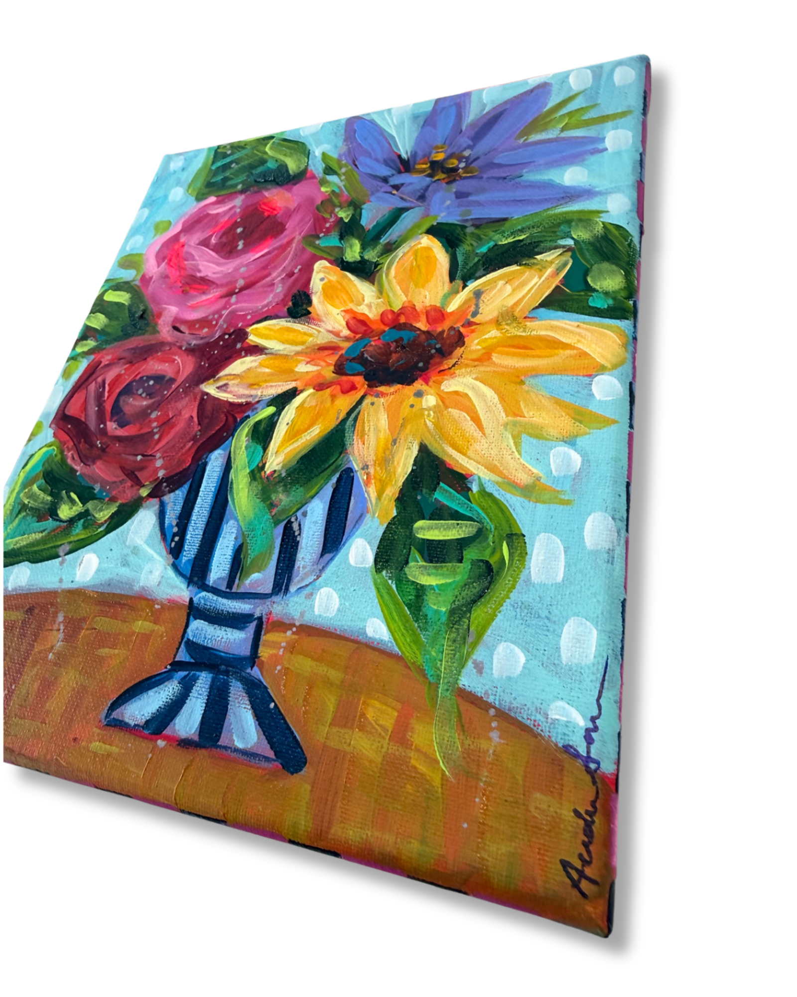 Floral Bouquet Original 8x10 Painting | Whimsical Home Decor Art