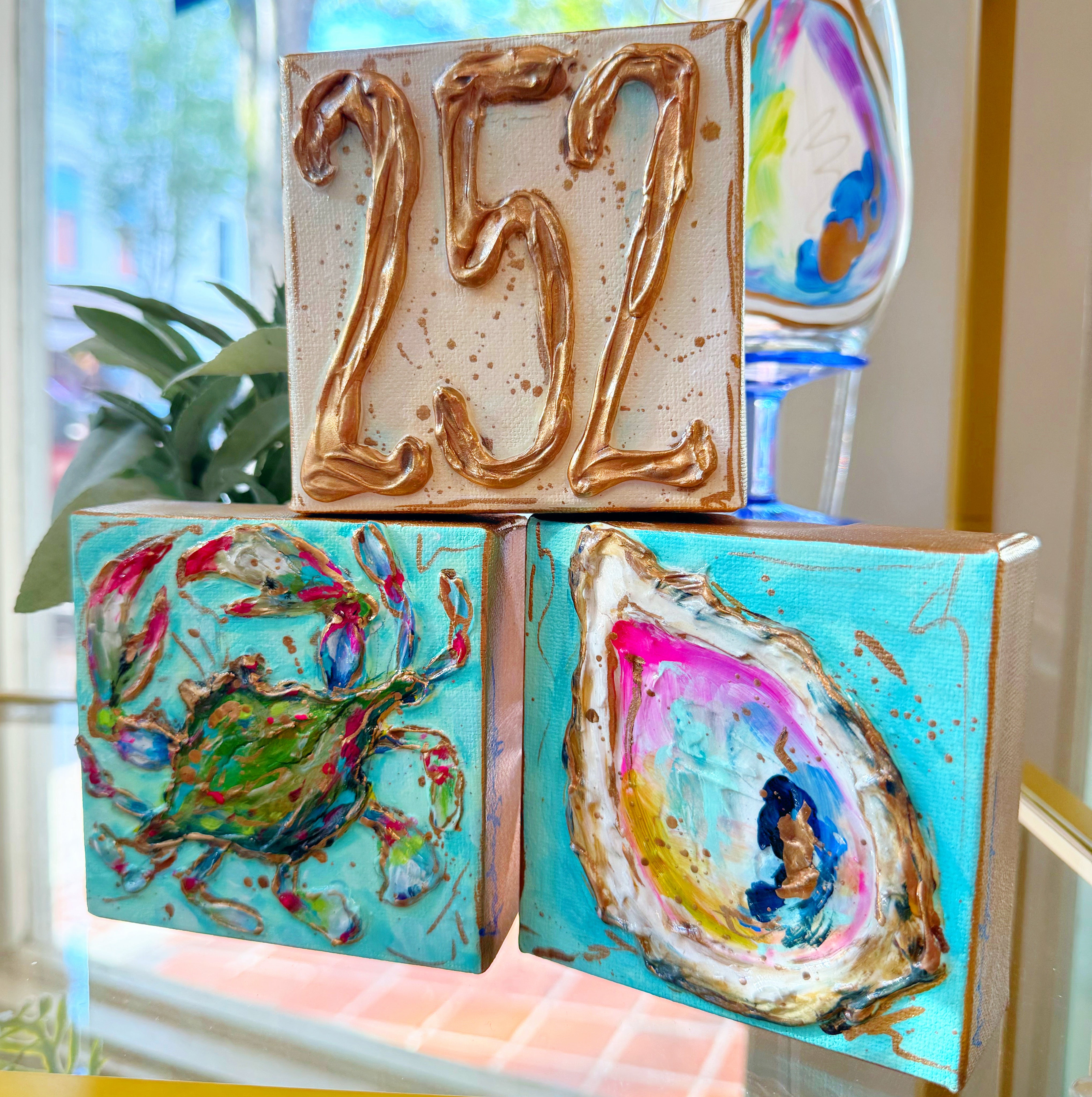 Oystel Original 4x4" Painting on Gallery Wrapped Canvas