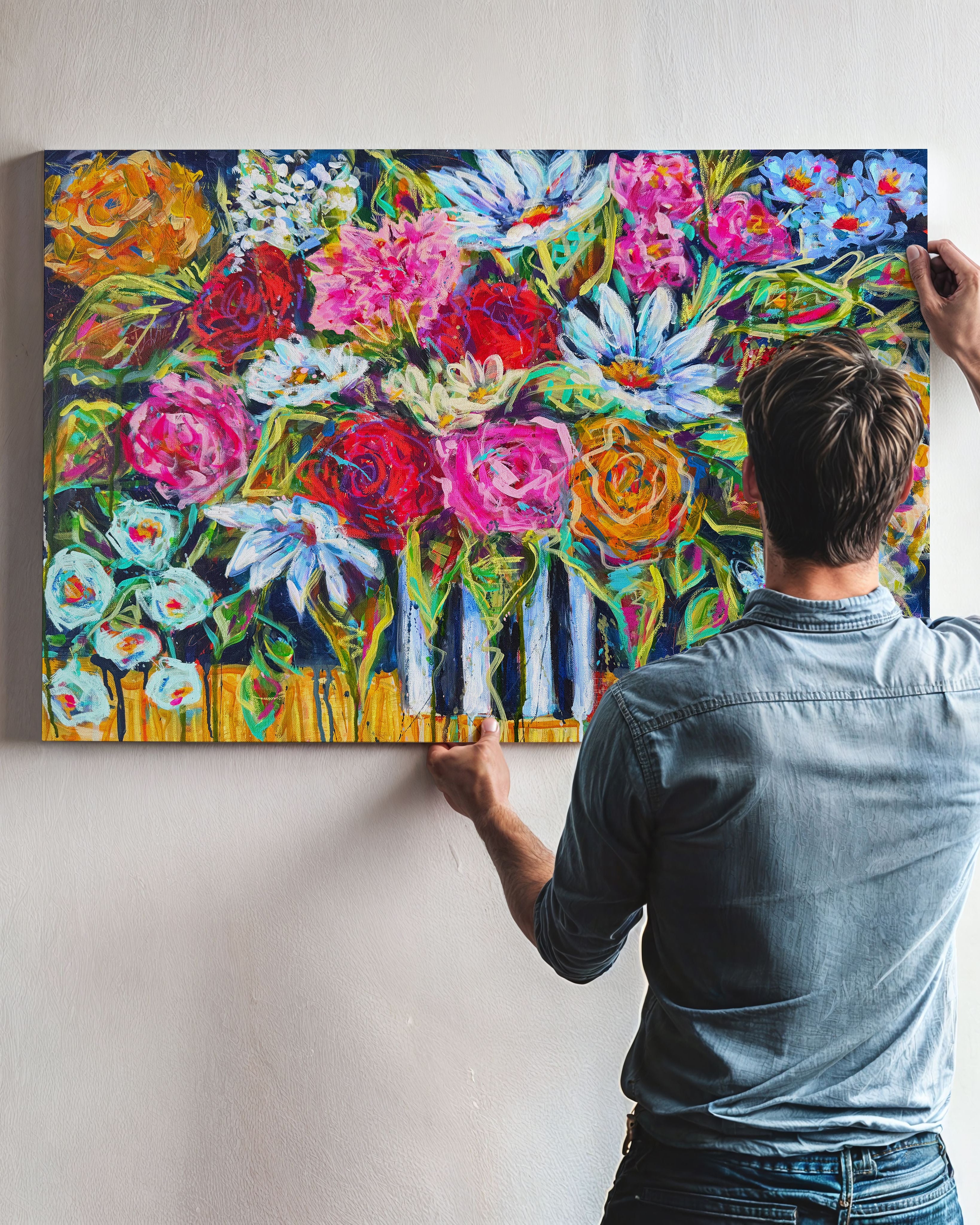 500 Miles Floral Print | Maximalist Flower Art by Audra Sampson