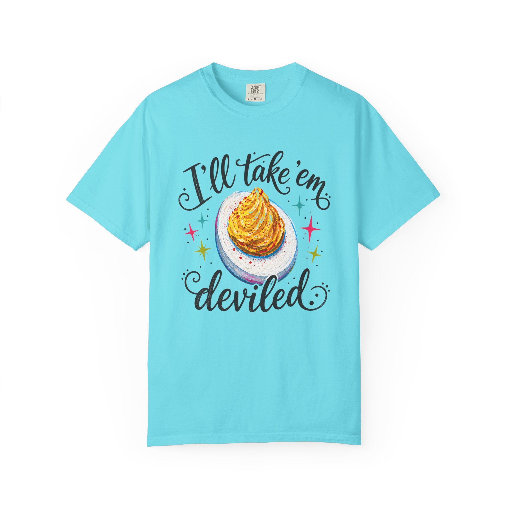 I'll Take 'Em Deviled T-Shirt | Colorful Deviled Egg Graphic Tee