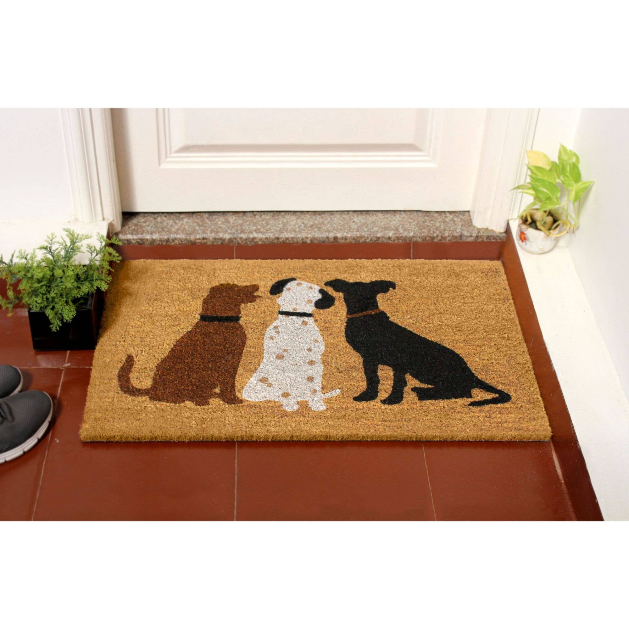 Doormat -  Machine Tufted Dogs Doormat, 18" x 30" Rug