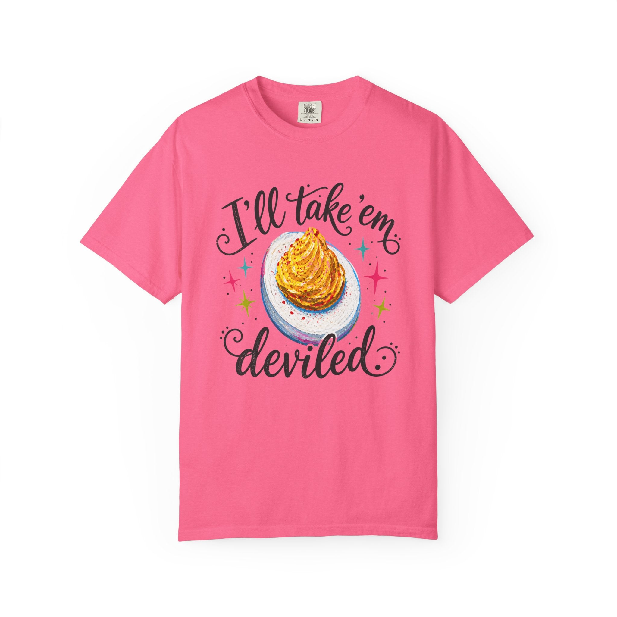 I'll Take 'Em Deviled T-Shirt | Colorful Deviled Egg Graphic Tee