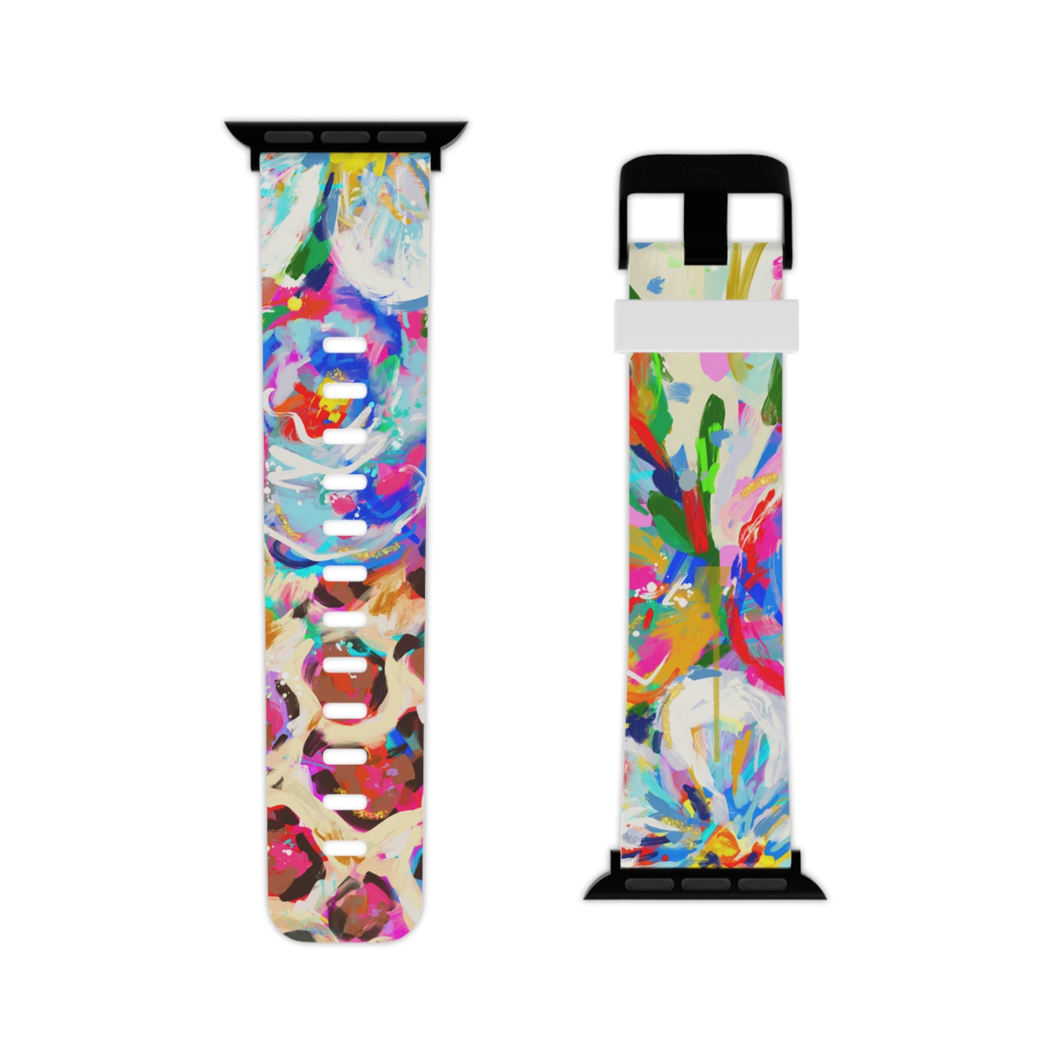 Floral Splash Apple Watch Band - Colorful Abstract Floral Print