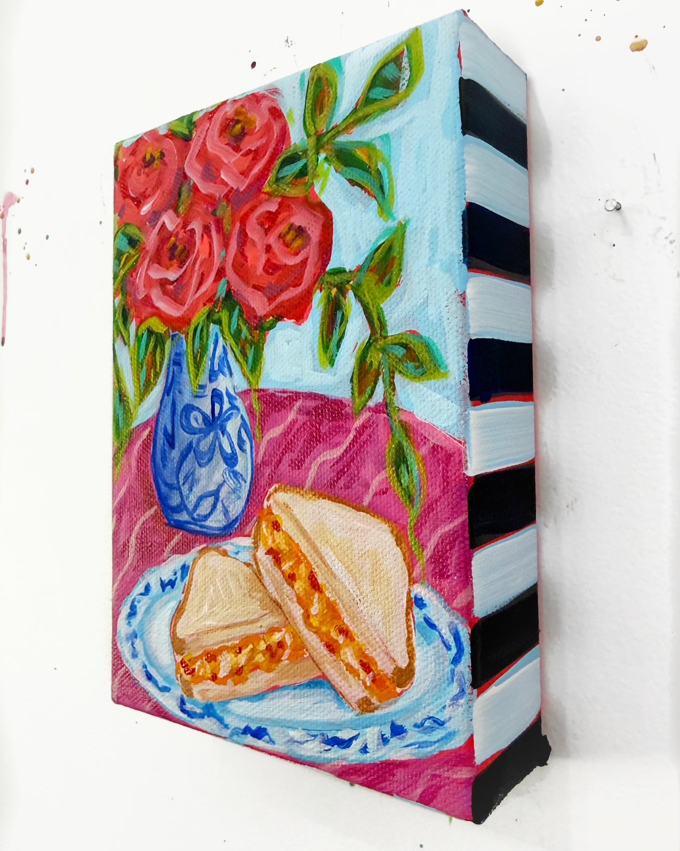 Pimento Cheese Sandwich Original Painting | Whimsical Home Decor Art