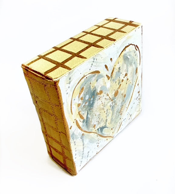 Hand Painted Original Heart 4"x4" Canvas - Valentine's Day Painting Gift