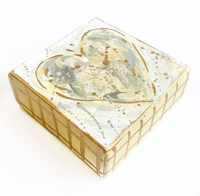 Hand Painted Original Heart 4"x4" Canvas - Valentine's Day Painting Gift