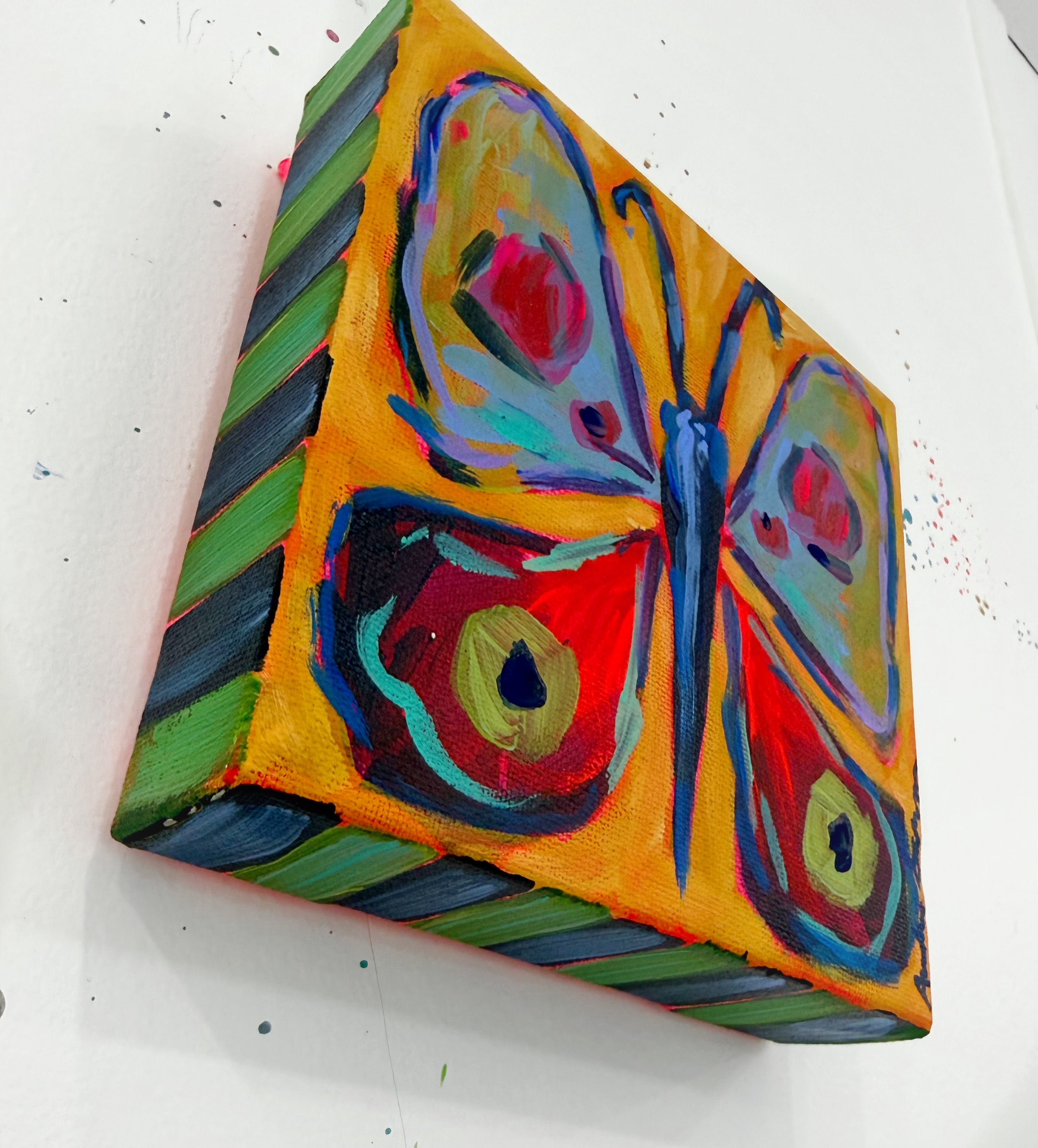 Butterfly No. 1 Original Painting on 6x6 Canvas