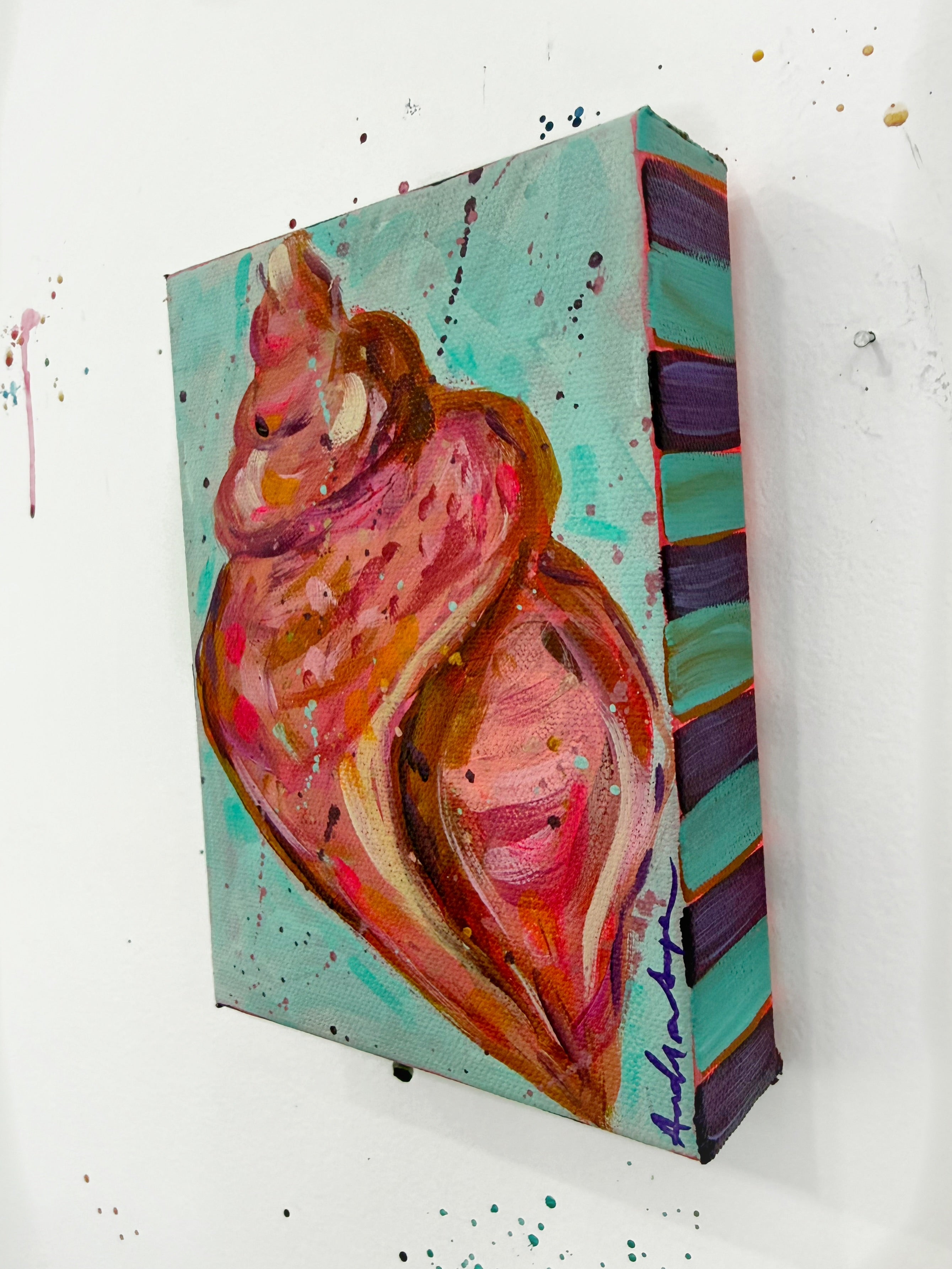 Conch No. 1 Original 5x7 Painting on Canvas