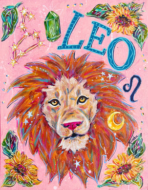 Leo Lion Zodiac Astrology Reproduction Print