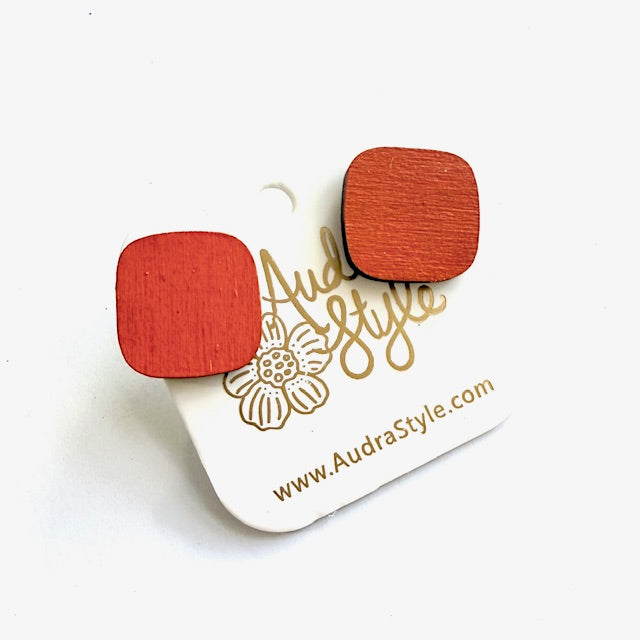 Rounded Square Stud - 16 Colors