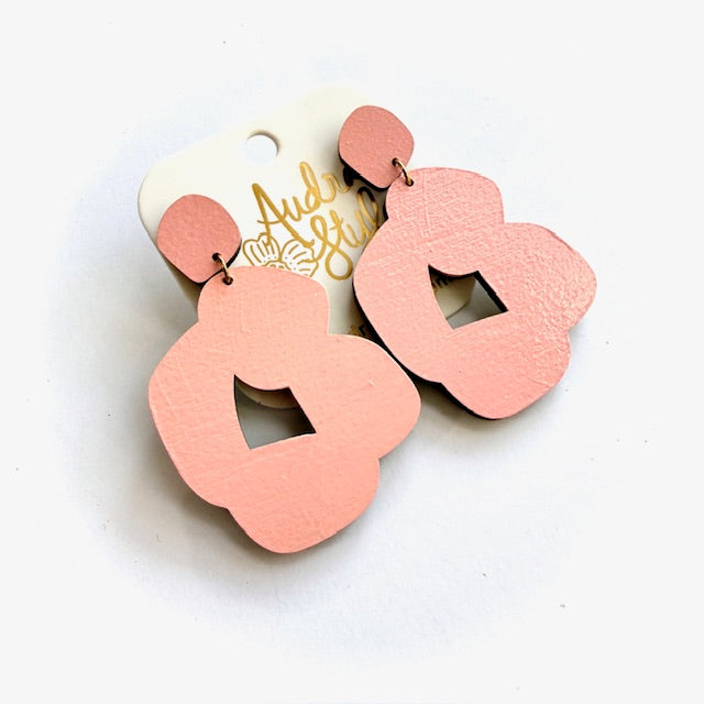 Abstract Flower Dangle Earrings - 16 Colors