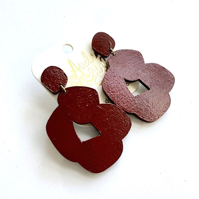 Abstract Flower Dangle Earrings - 16 Colors