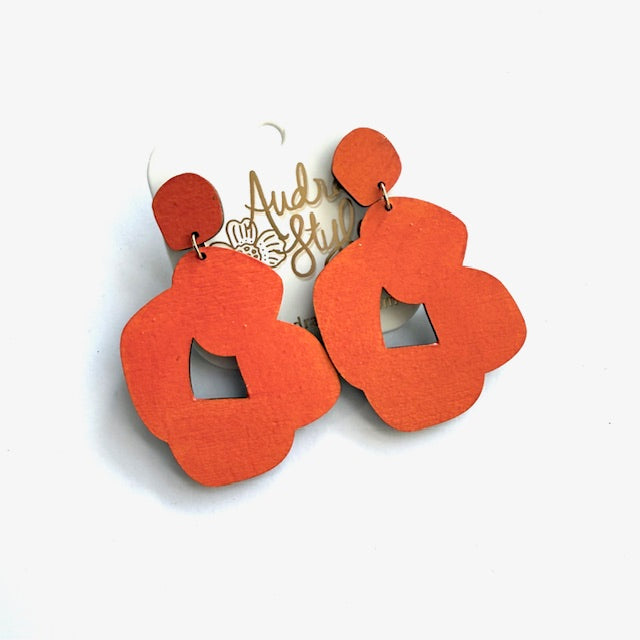 Abstract Flower Dangle Earrings - 16 Colors