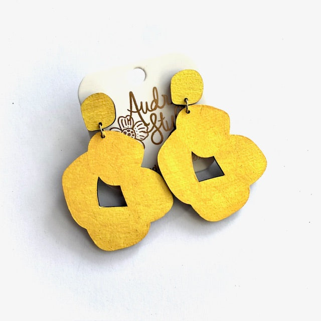 Abstract Flower Dangle Earrings - 16 Colors