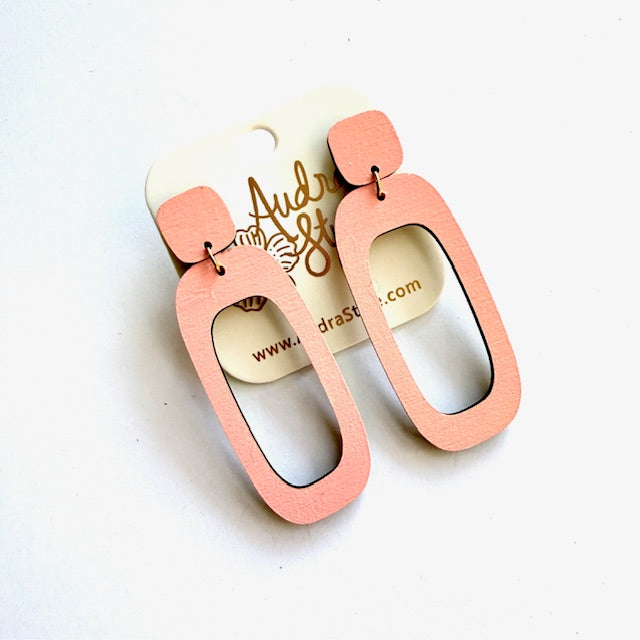 Long Oval Dangle Earrings - 16 Colors