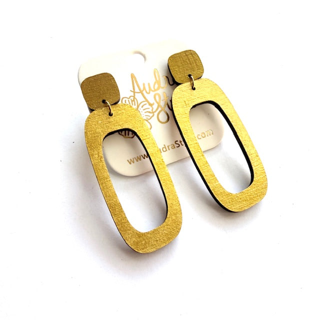 Long Oval Dangle Earrings - 16 Colors