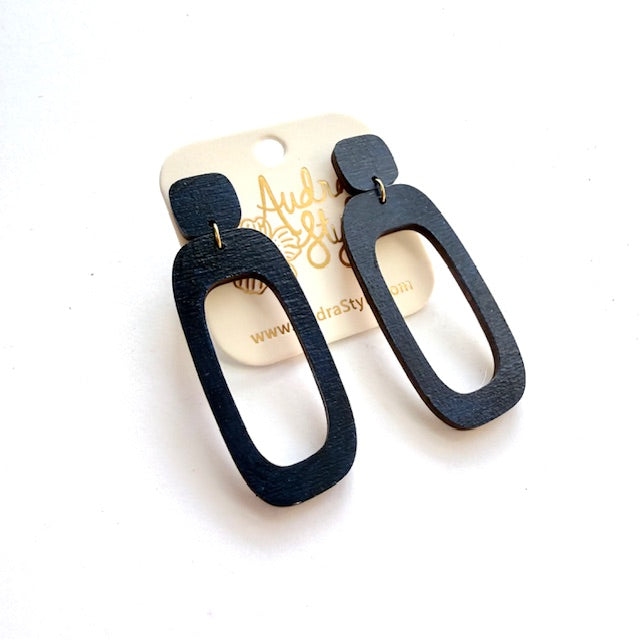 Long Oval Dangle Earrings - 16 Colors