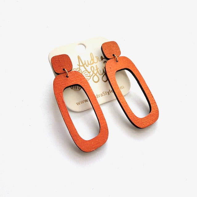 Long Oval Dangle Earrings - 16 Colors