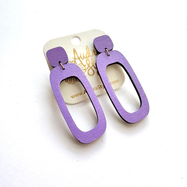 Long Oval Dangle Earrings - 16 Colors