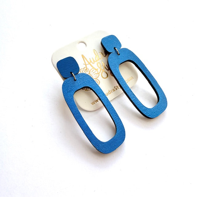 Long Oval Dangle Earrings - 16 Colors