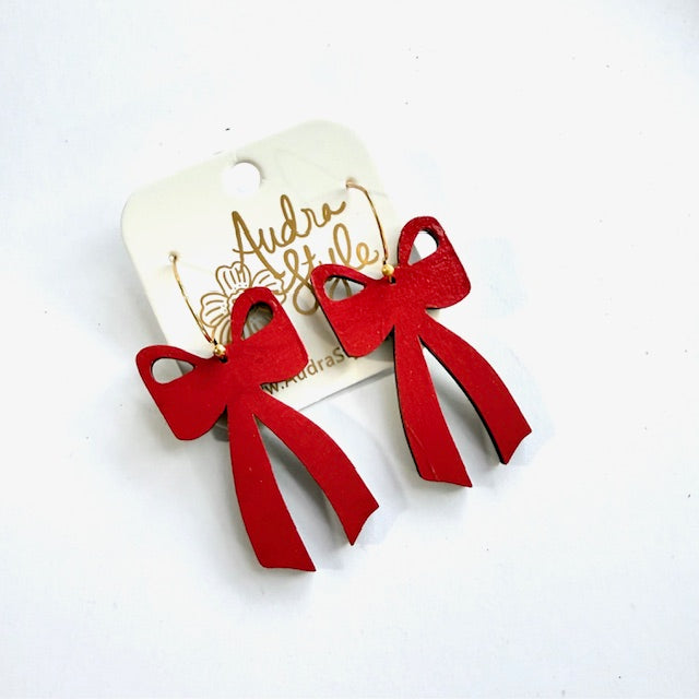 Bow Stud and Dangle Earrings