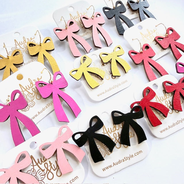 Bow Stud and Dangle Earrings