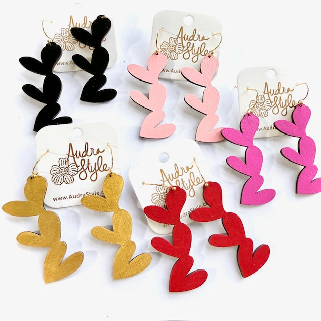 Triple Heart Dangle Earrings