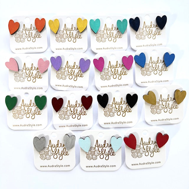 Mini Heart Stud - 16 Colors