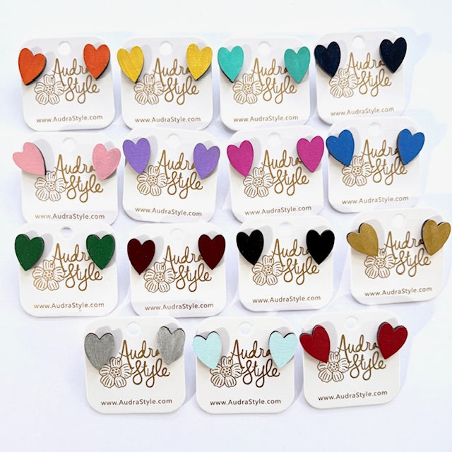 Mini Heart Stud - 16 Colors
