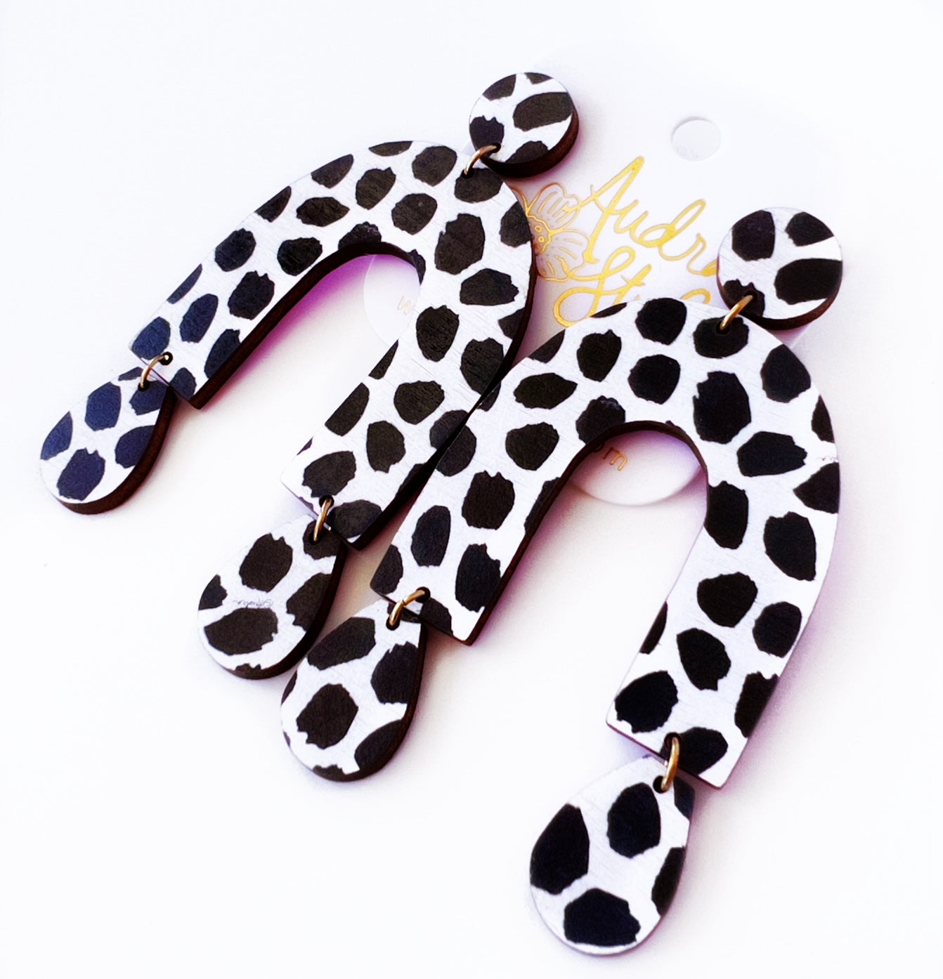 Chrissy - Black Dot Statement Earring