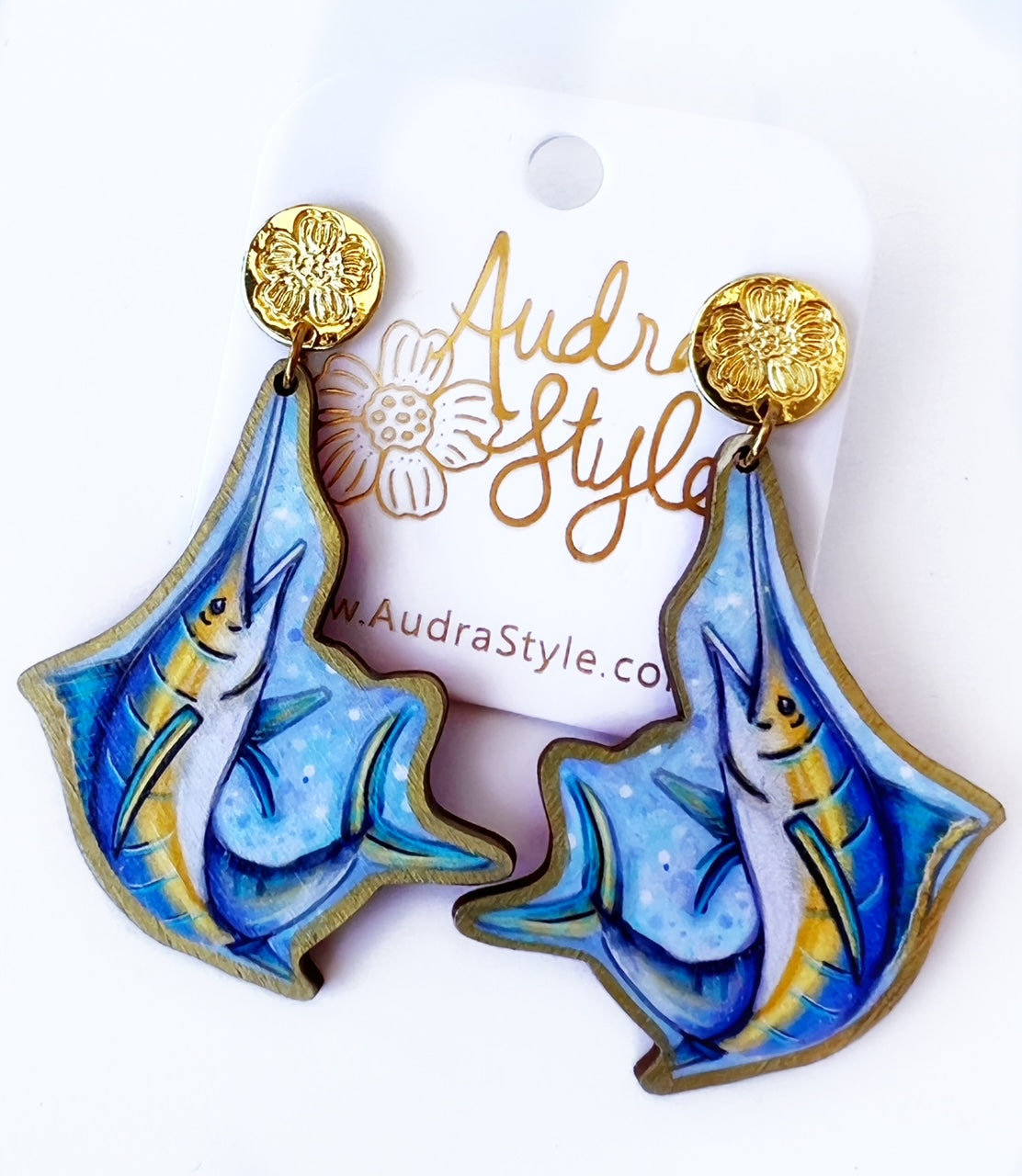 Marlin Dangle Earring Coastal Beach Spring Summer