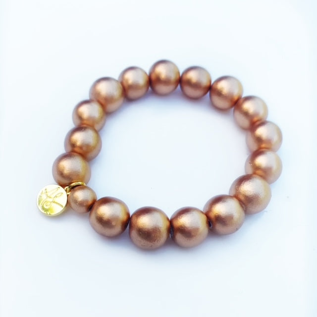 Audra Style Matte Gold Beaded Stacking Bracelet