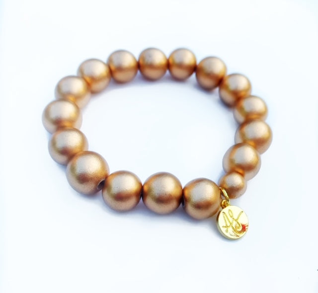 Audra Style Matte Gold Beaded Stacking Bracelet