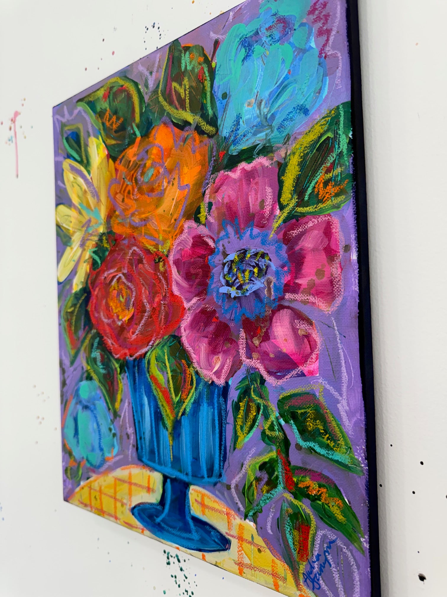 She Brought Flowers | Original Floral Painting | Audra Style