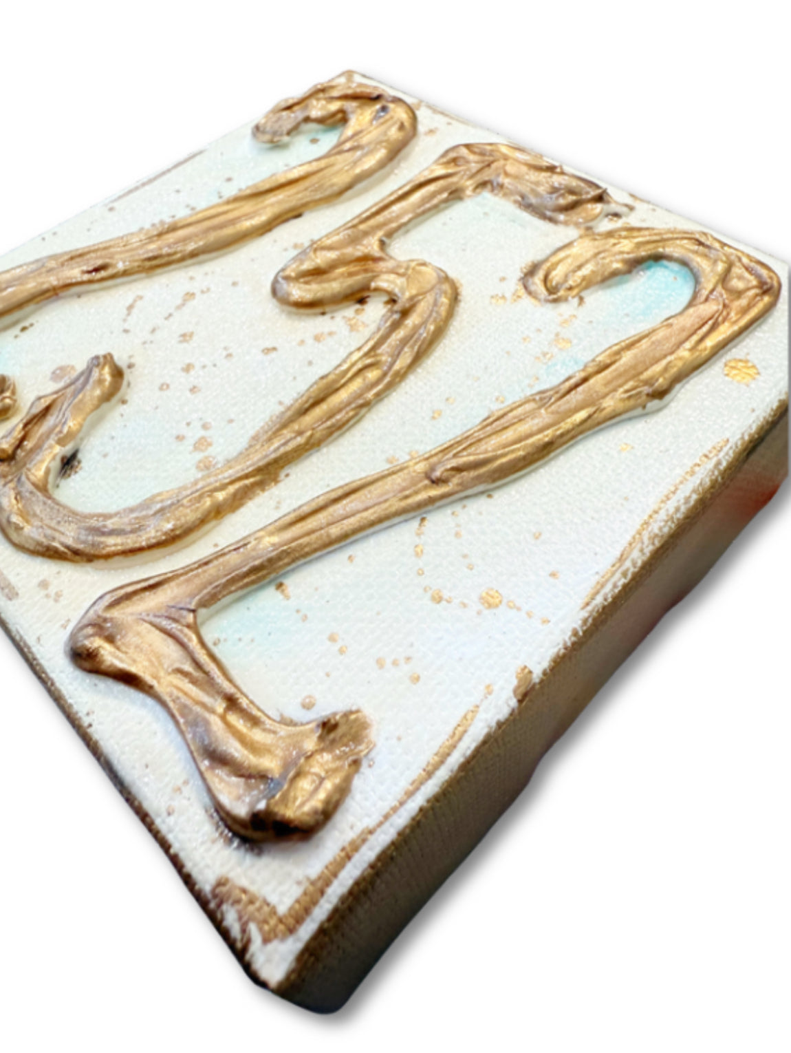 252 Area Code Original 4x4" Painting on Gallery Wrapped Canvas