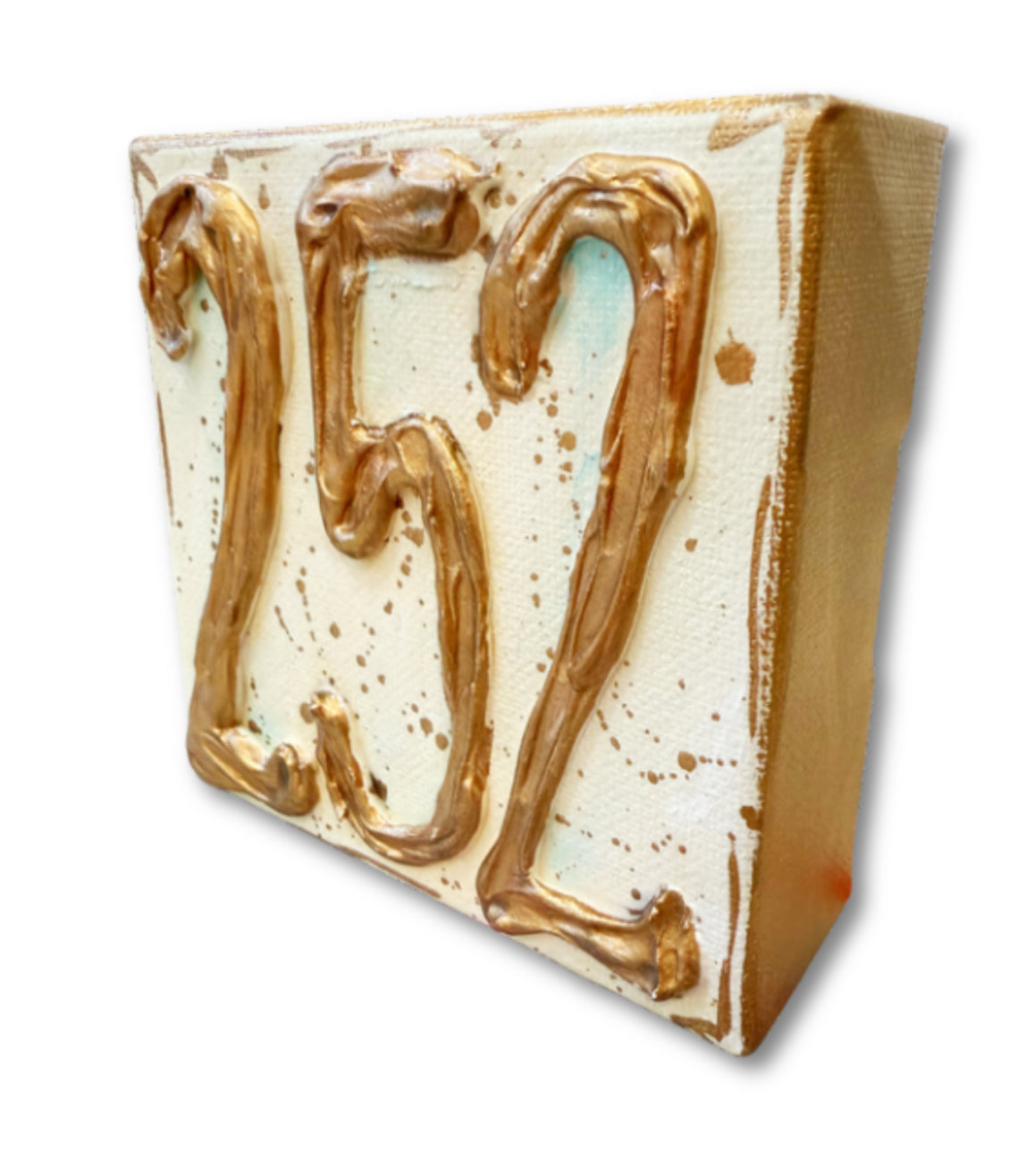 252 Area Code Original 4x4" Painting on Gallery Wrapped Canvas