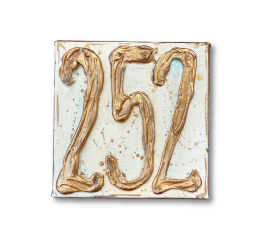 252 Area Code Original 4x4" Painting on Gallery Wrapped Canvas