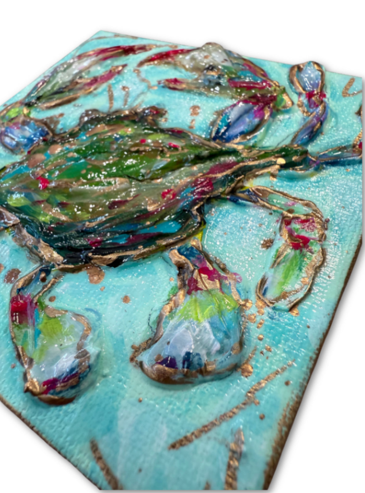 Blue Crab Original 4x4" Painting on Gallery Wrapped Canvas