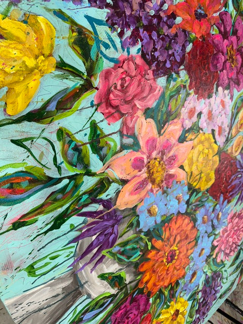 "Prove Them Wrong" Large Original 36x48" Floral Painting