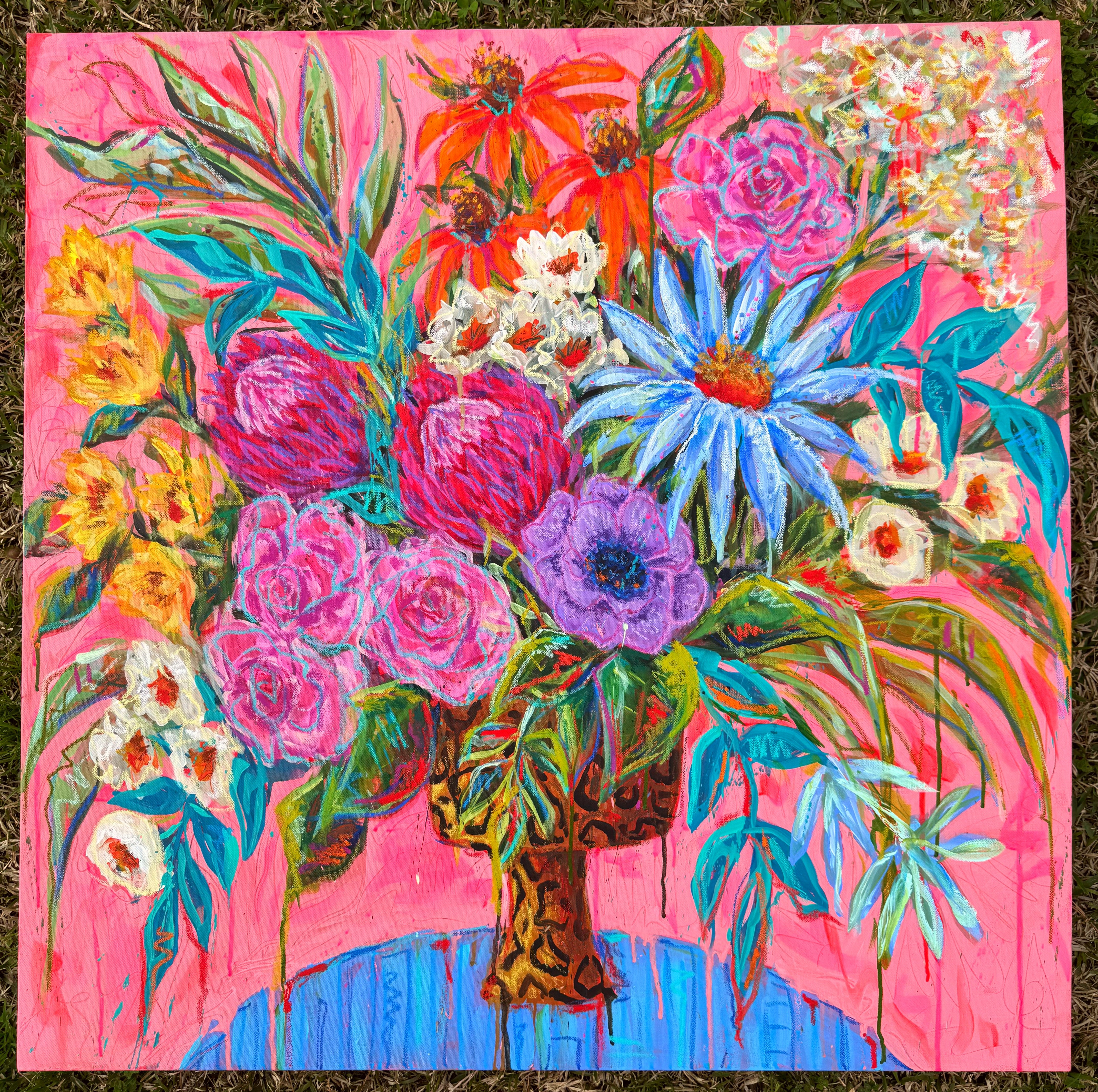 The Way That I Am | 36x36" Original Floral Painting by Audra Sampson