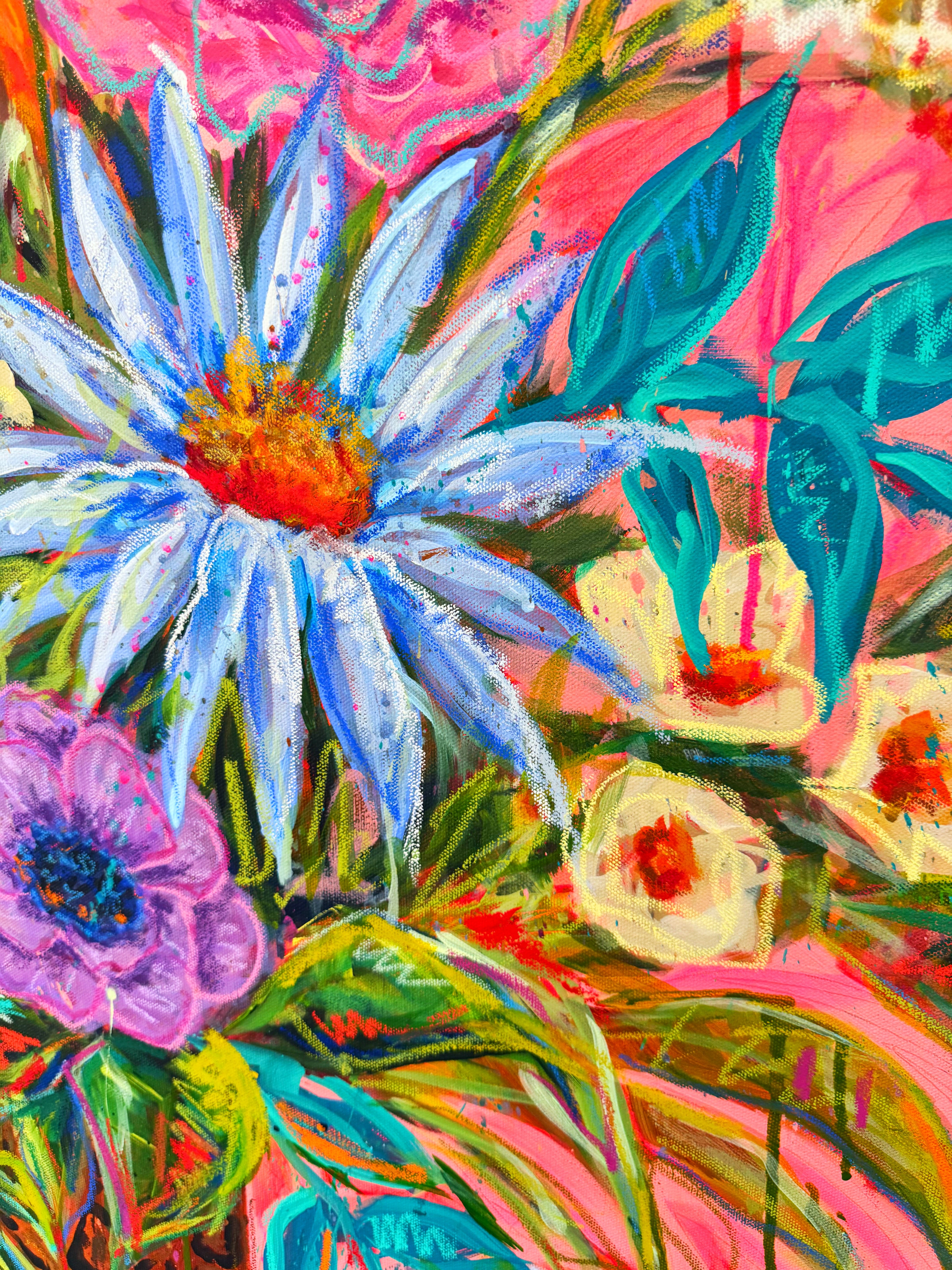 The Way That I Am | 36x36" Original Floral Painting by Audra Sampson