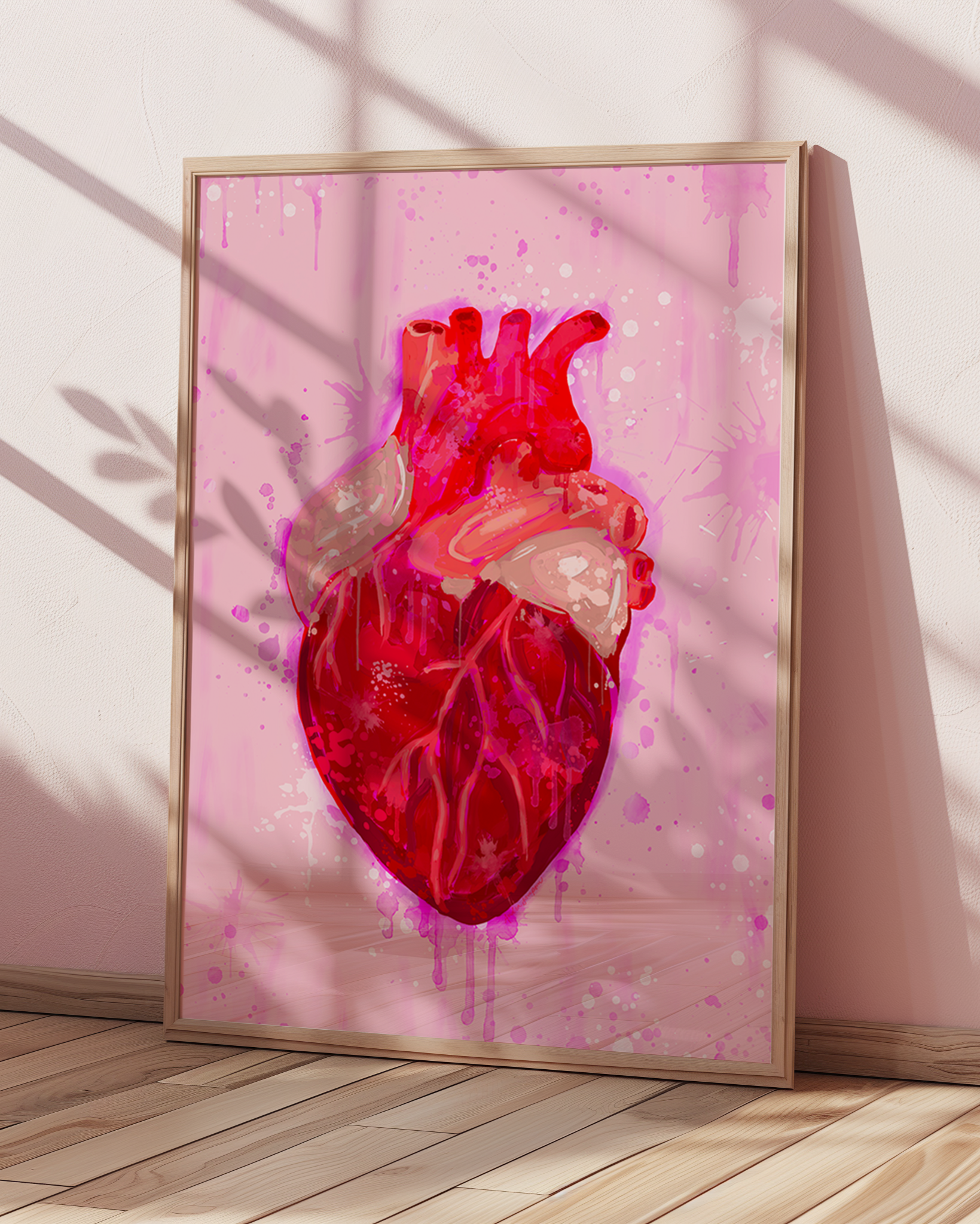 Anatomical Heart Art Print on Paper or Canvas - Pop Art, Maximalist Decor, Colorful Wall Art Poster