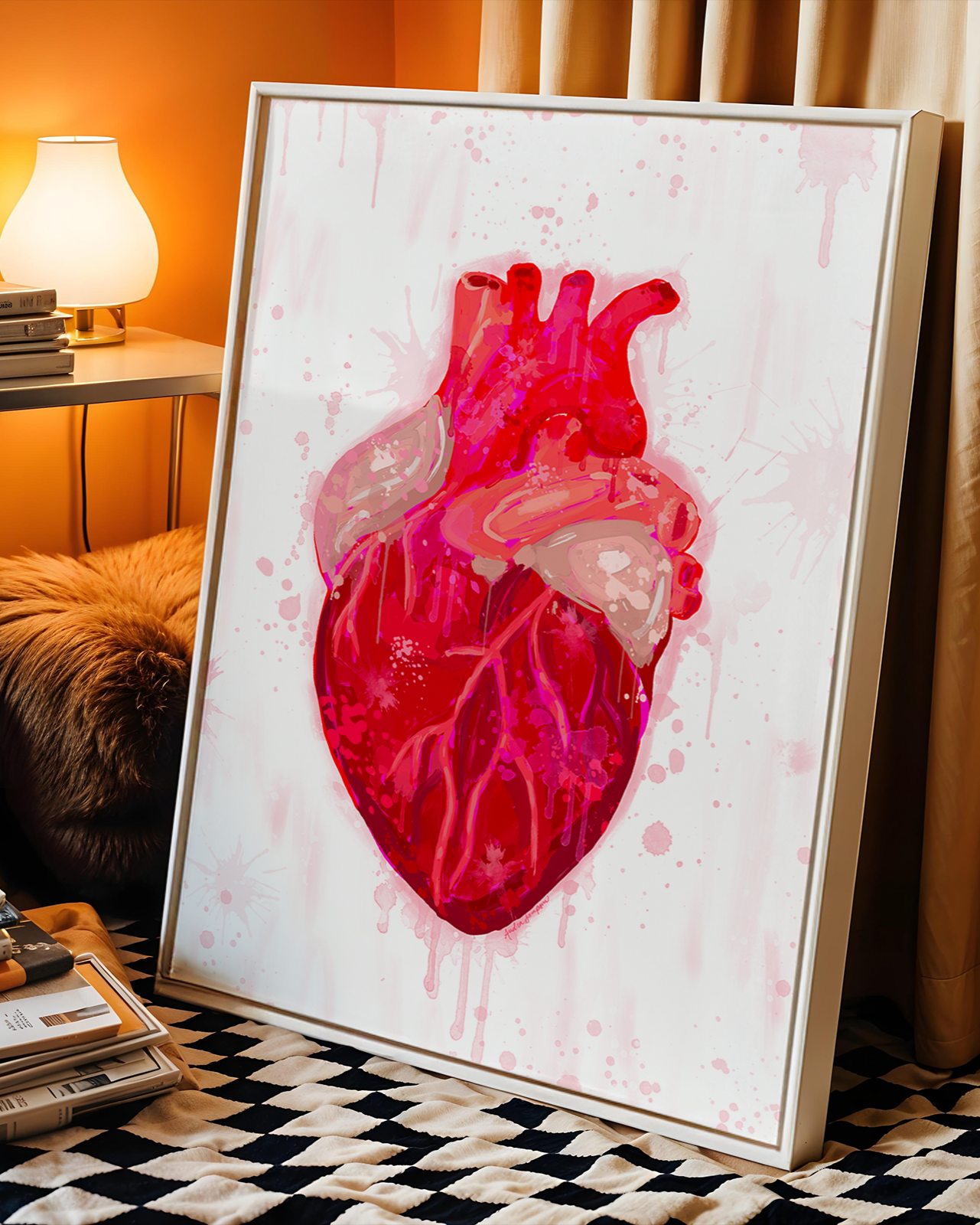 Anatomical Heart Art Print on Paper or Canvas - Pop Art, Maximalist Decor, Colorful Wall Art Poster