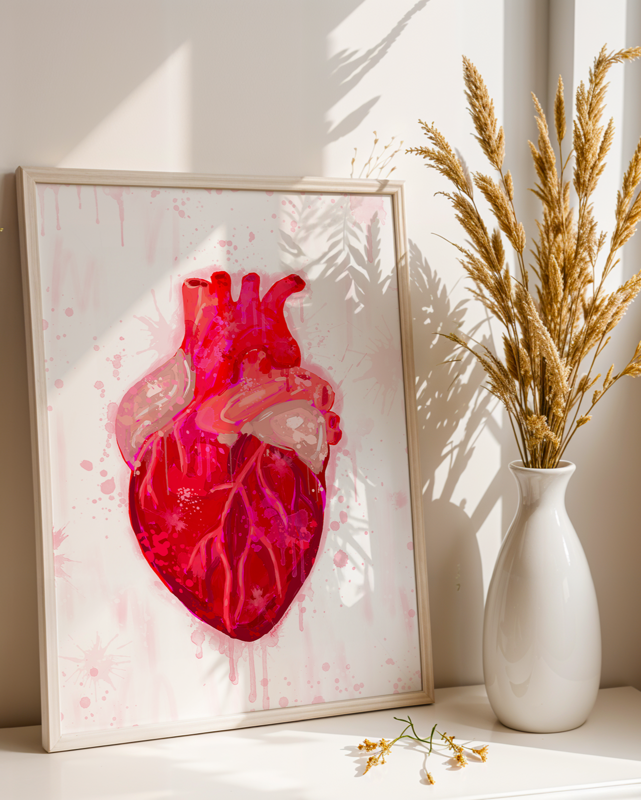 Anatomical Heart Art Print on Paper or Canvas - Pop Art, Maximalist Decor, Colorful Wall Art Poster