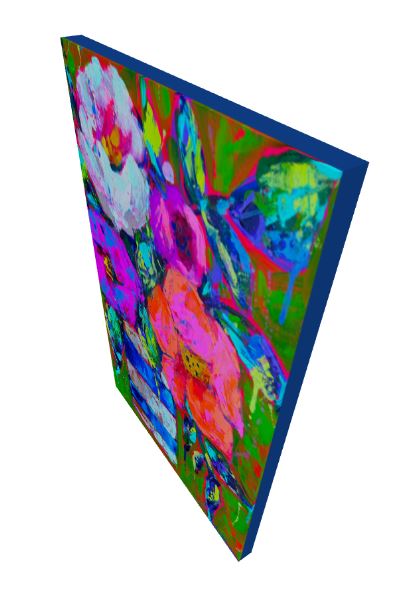 Blue Stripe Vase Floral Art Print on Paper or Canvas - Blue White Maximalist Flower Bouquet Art Poster